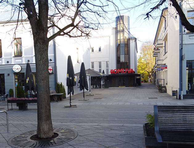 Šioje vietoje iškils naujoji K. Balčiūno skulptūra „Pirmas filmas“.