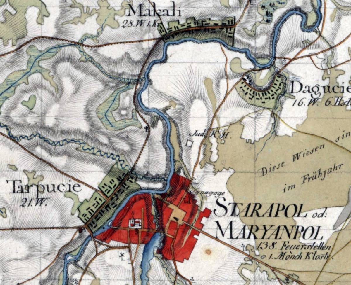 1800 m. Naujosios Prūsijos žemėlapis.