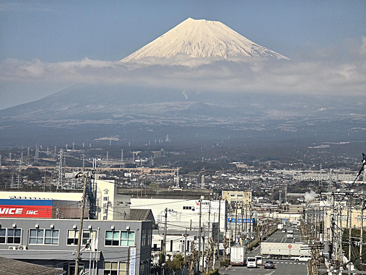 Garsųjį Fudži kalną keliautojos matė iš tolo, važiuodamos traukiniu.