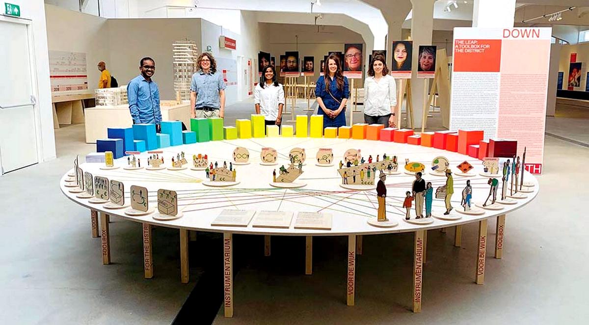 OOZE komanda 2021, LEAP lentelė, kurioje parodyta sąveika ir įrankių rinkinys, naudojamas projekto procese ir strategijoje. Vietos energijos veiksmų planas Bospolder Tussendijken rajone. ©OOZE