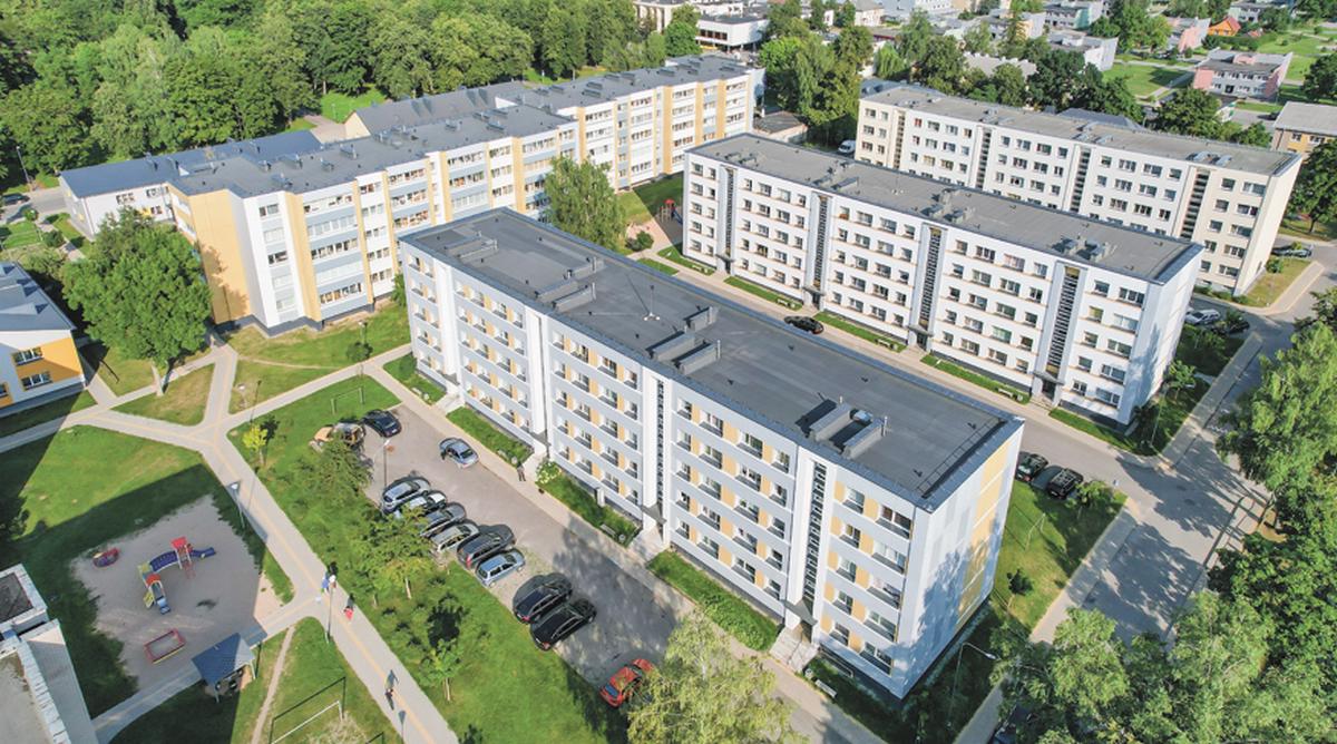 Atnaujintas daugiabutis.