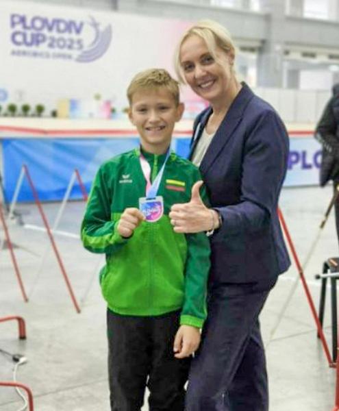 Benas Rimša su trenere Irina Kliziene.